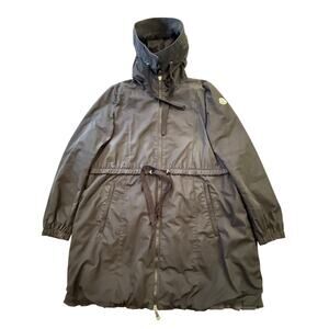 Moncler‎ Size 3 Hooded Full Zip Jacket Black Rain Coat